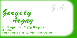 gergely argay business card